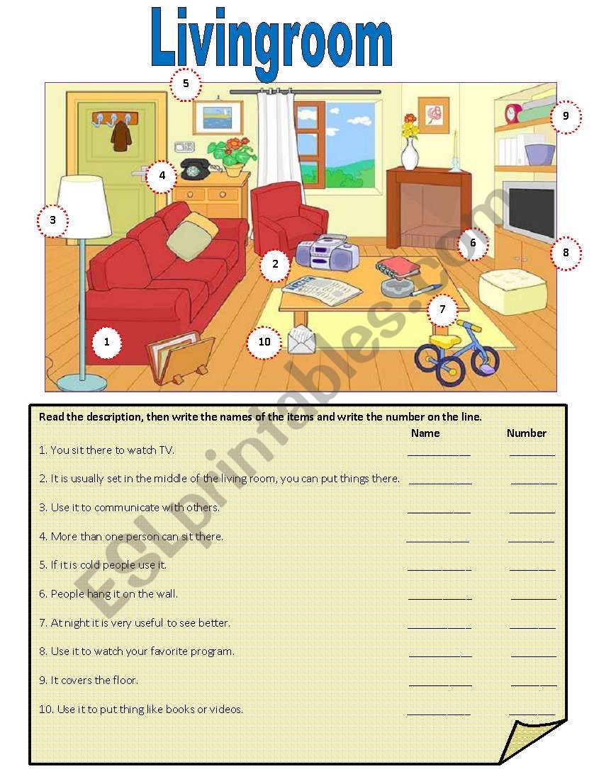 Parts of the house 2 worksheet