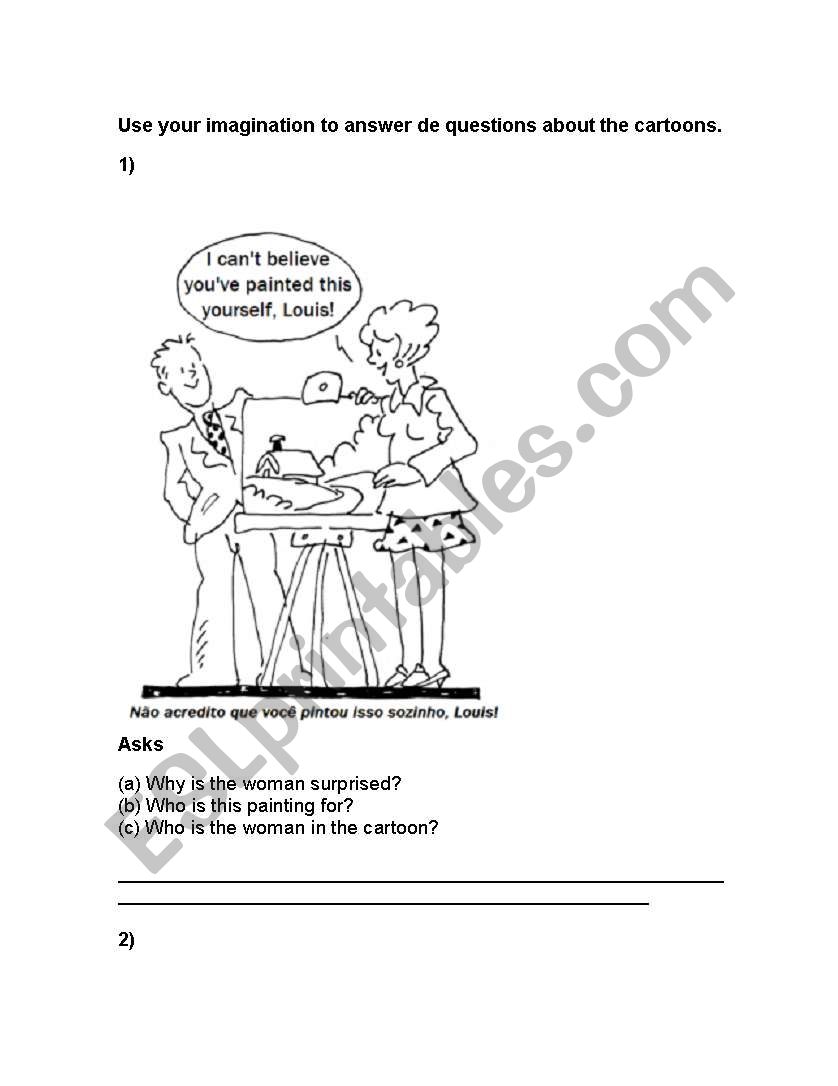 Questions about the pictures worksheet