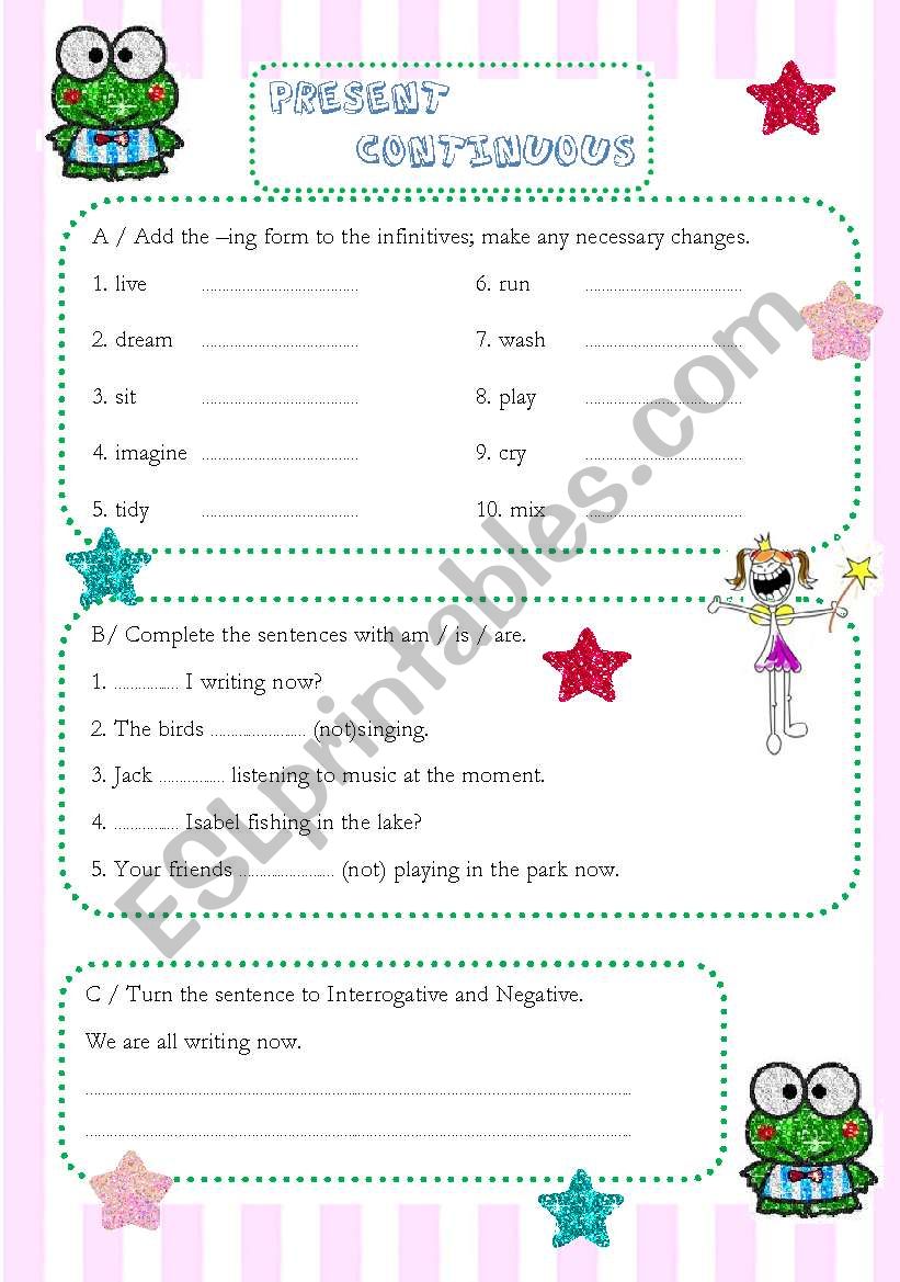 Present Continuous worksheet