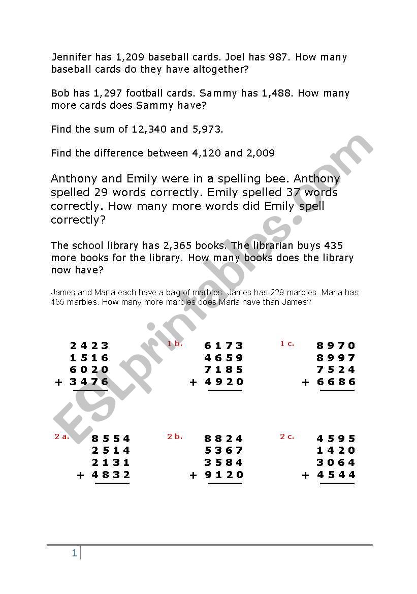 maths worksheet