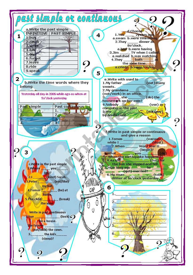 past simple or continuous worksheet