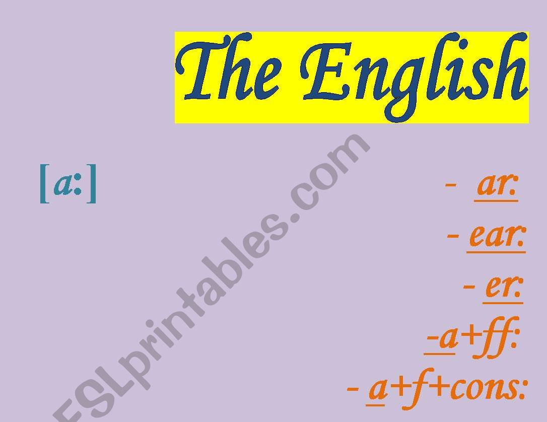 the English Vowels worksheet