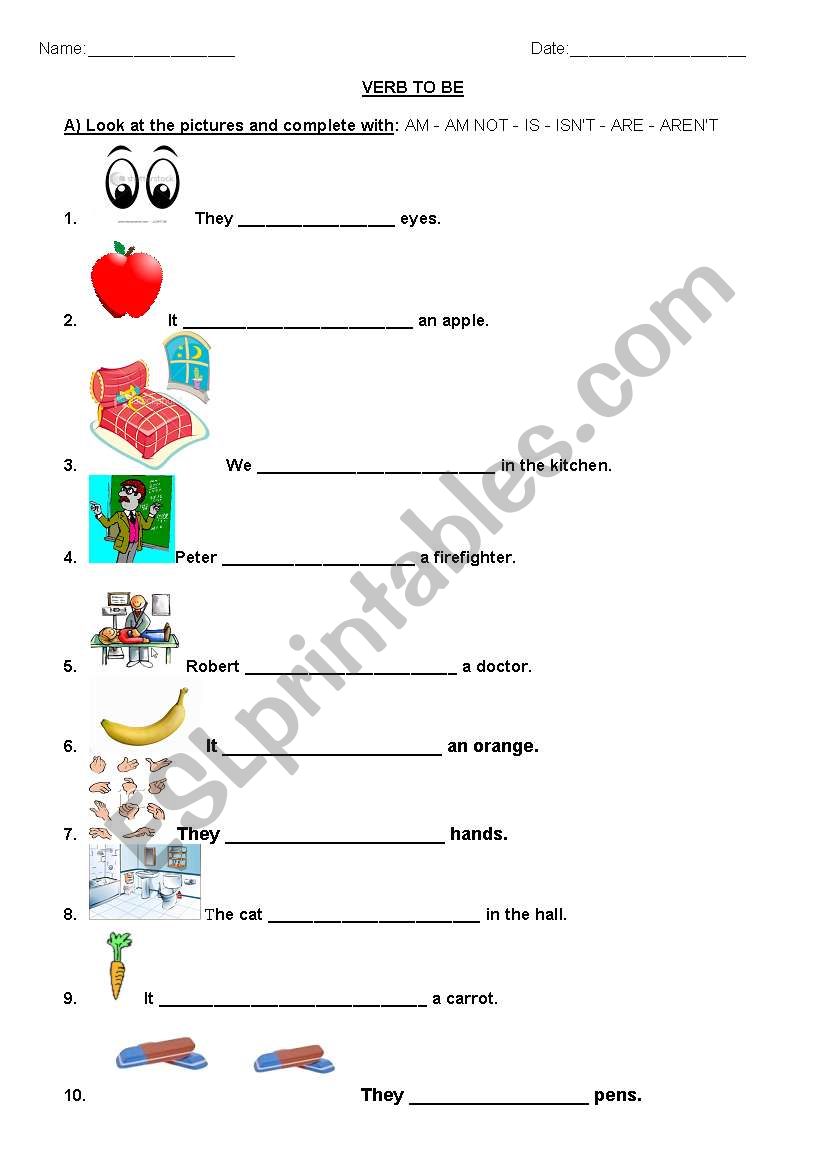 Verb to be worksheet