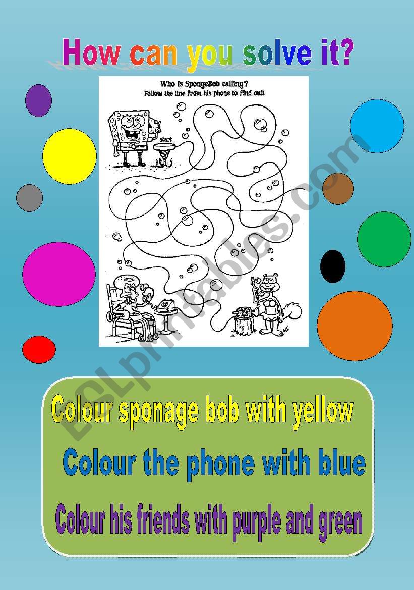 sponage bob worksheet