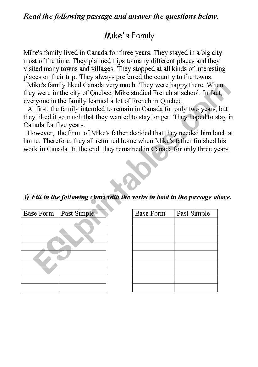 past simple questions worksheet