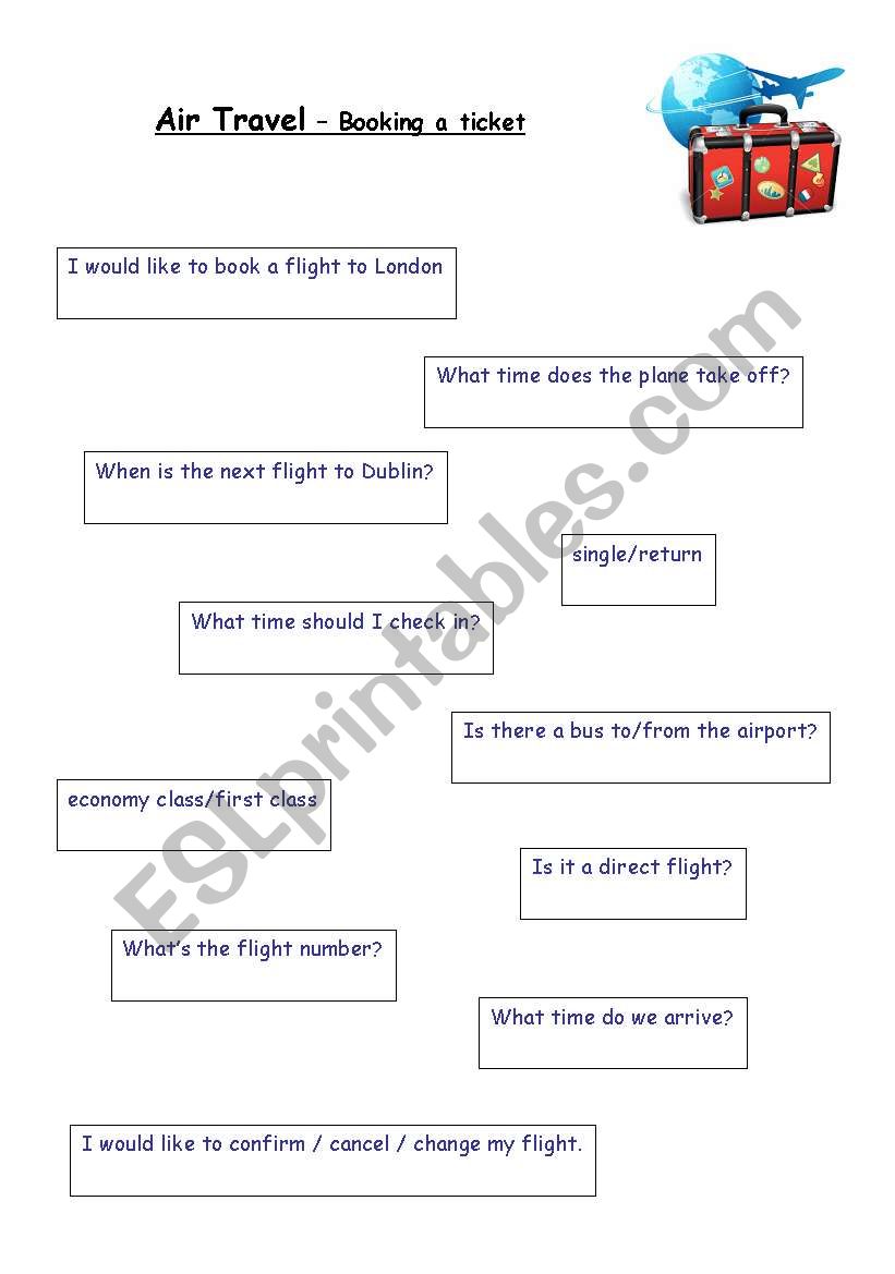 Air Travel - Booking a Ticket - expressions