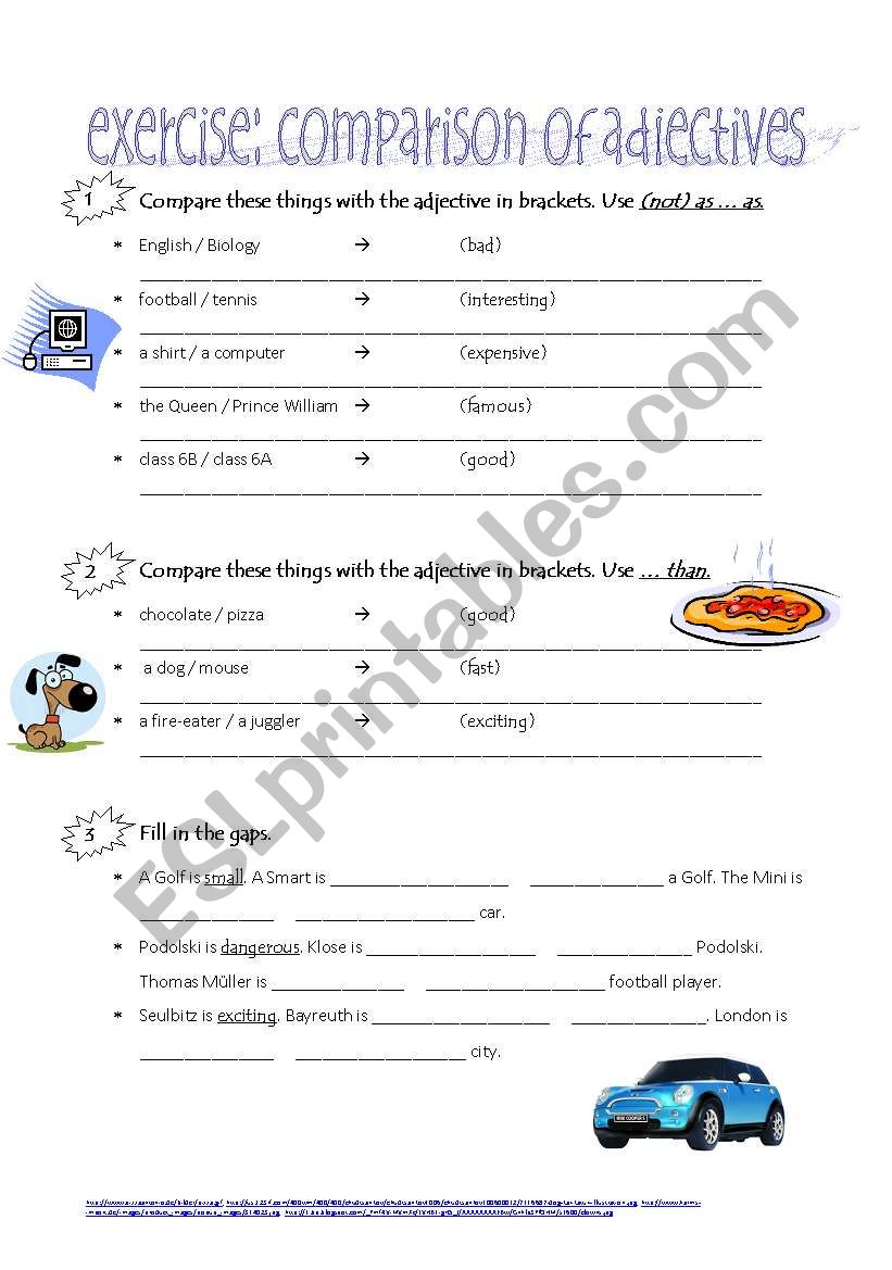 comparison worksheet