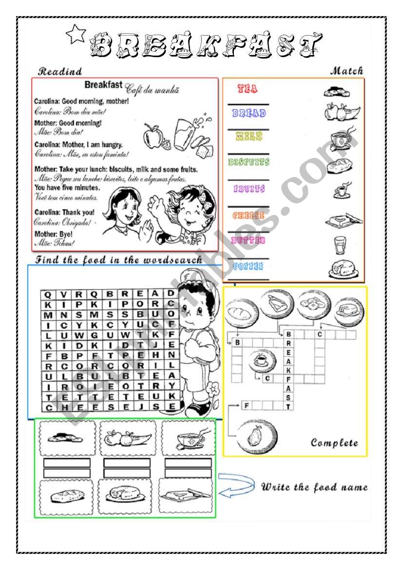 Breakfast time fun worksheet