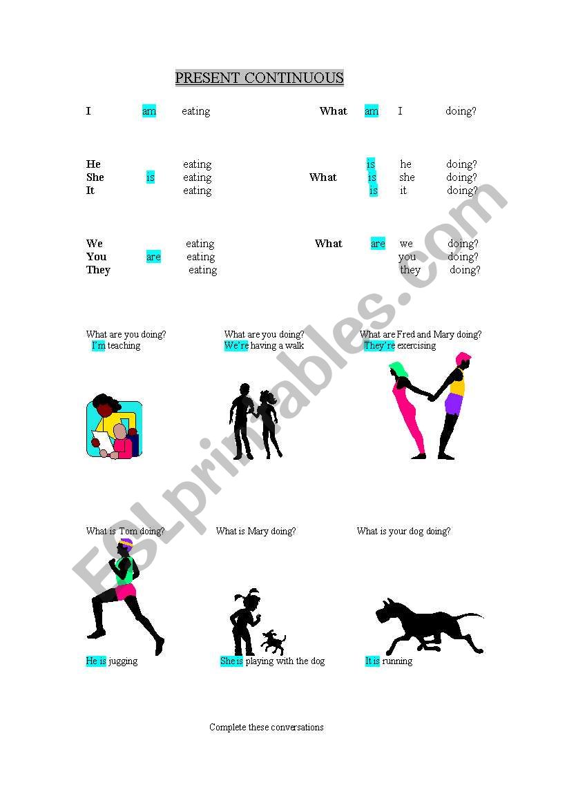 PRESENT CONTINUOUS worksheet