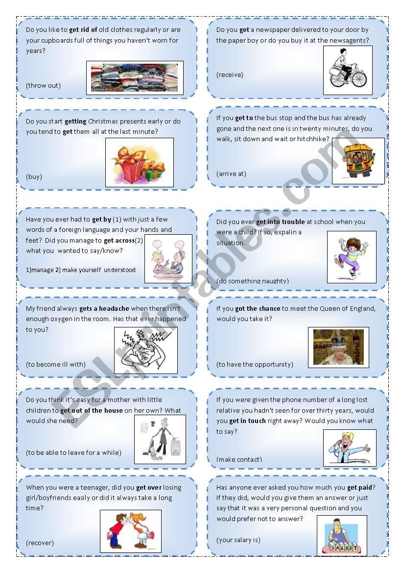 Conversation cards (10) :expressions and phrasal verbs with GET_2