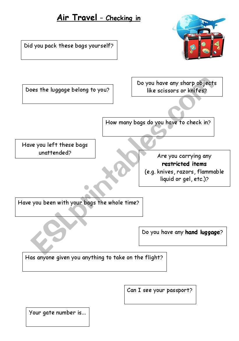 Air Travel - Checking-in expressions