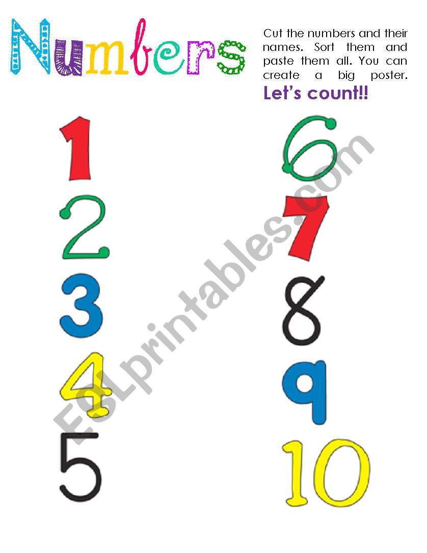 numbers worksheet