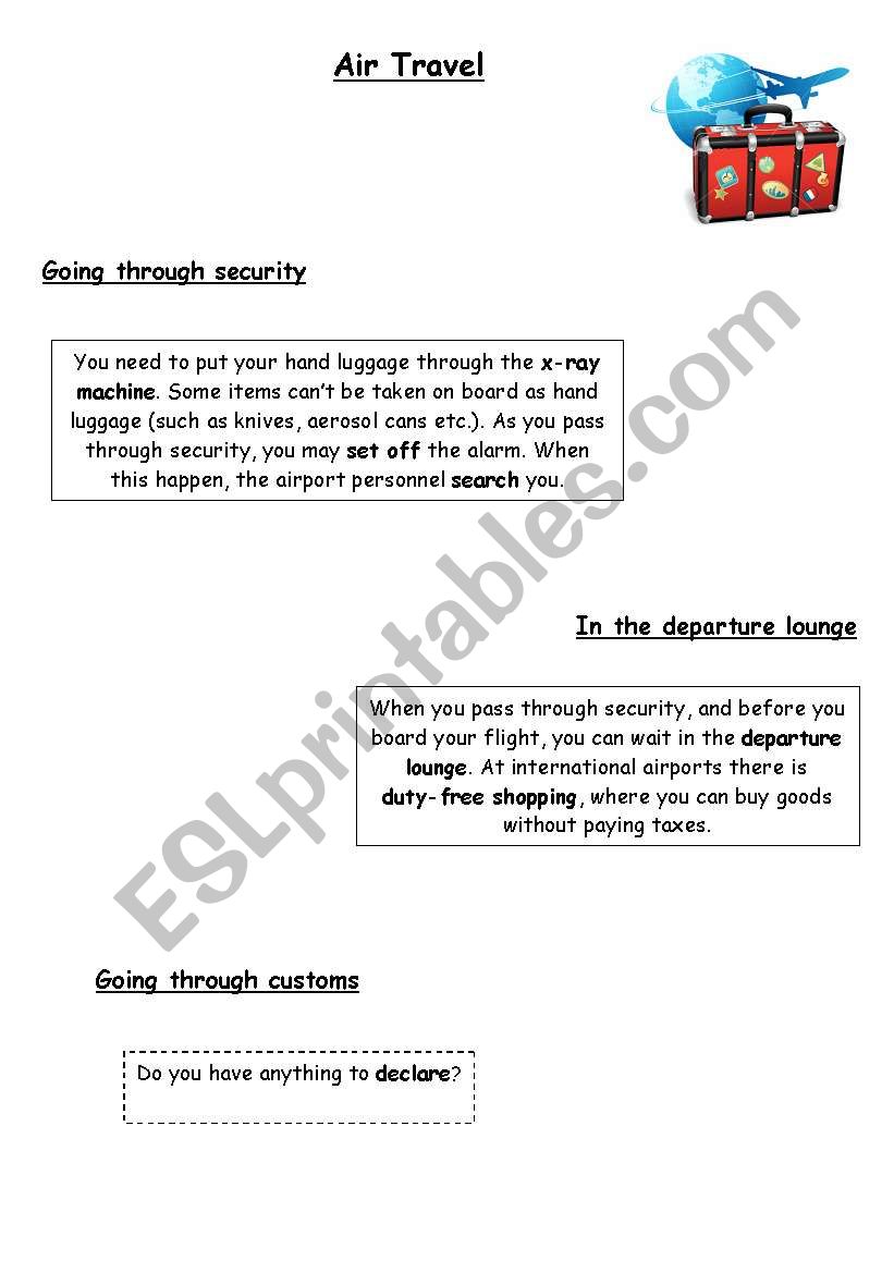 Airport expressions ( 2 pages )