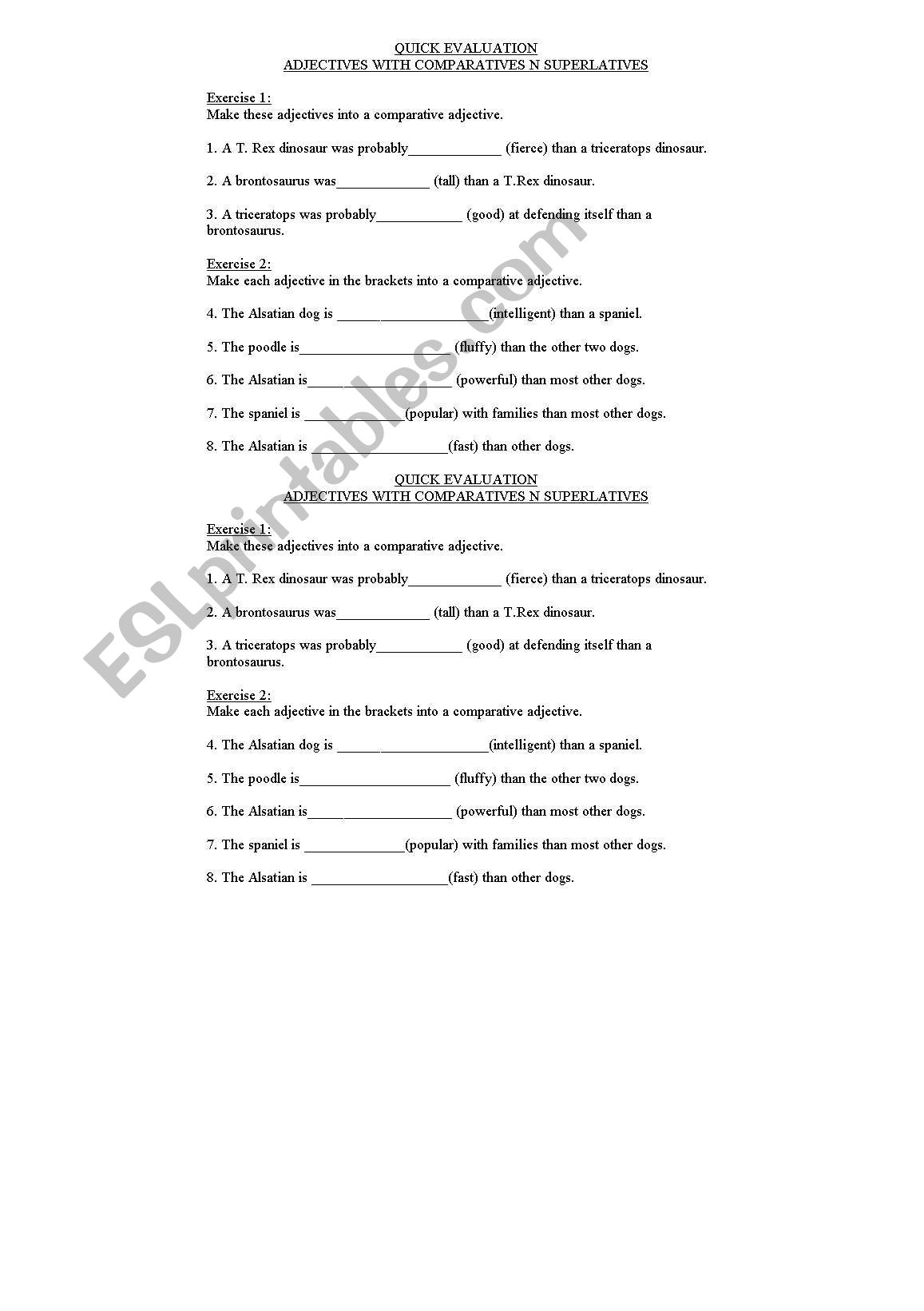 adjectives worksheet