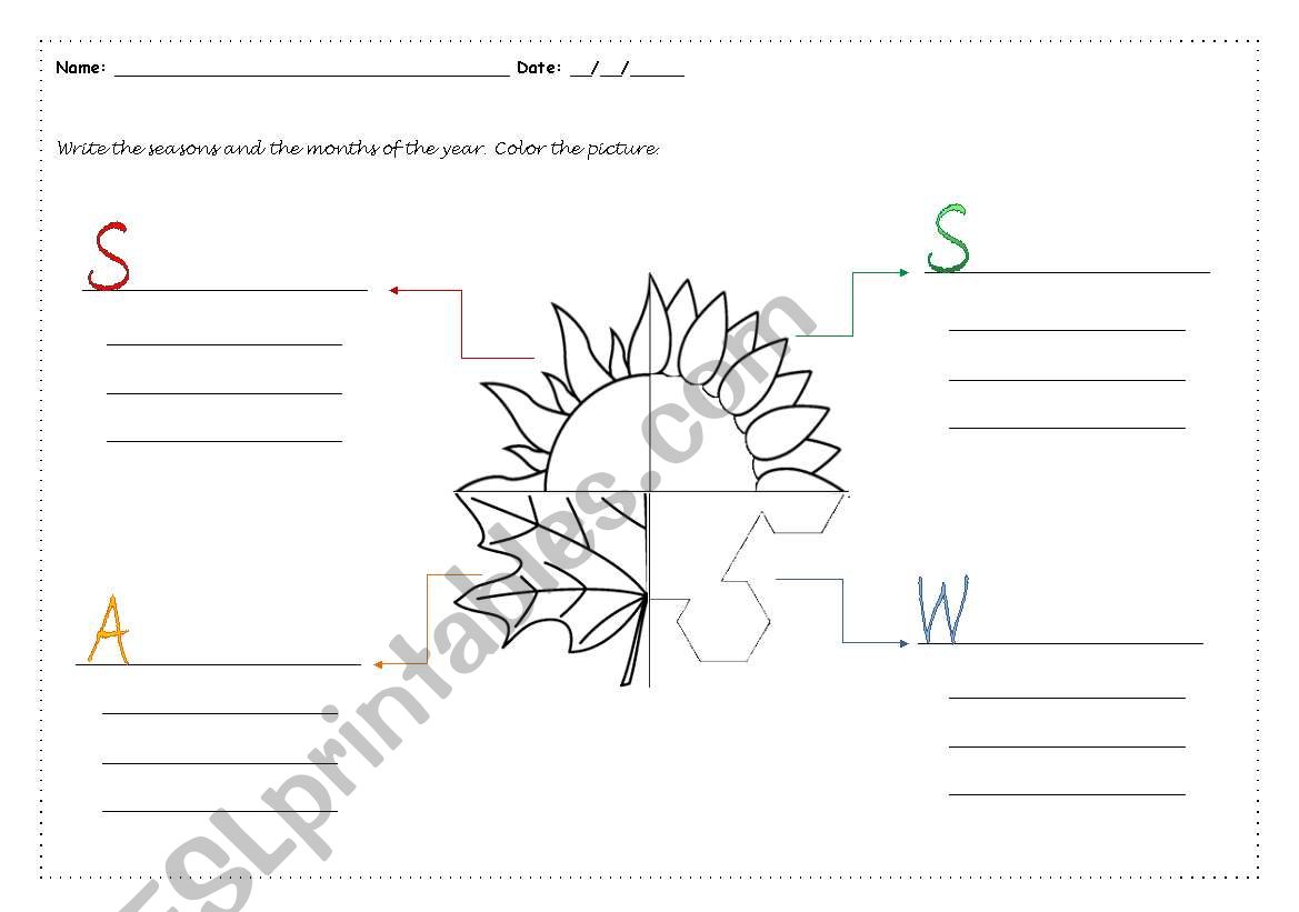 seasons and months worksheet