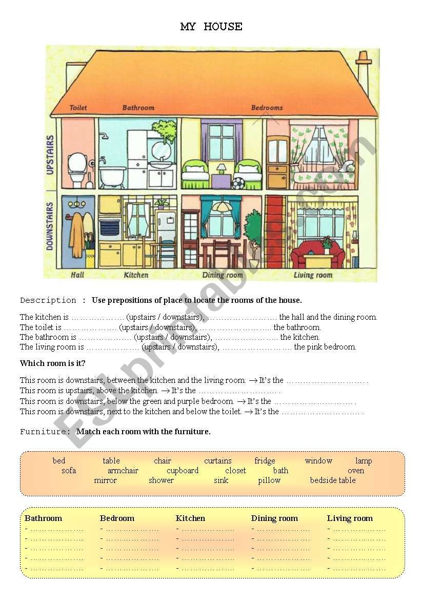 My house worksheet