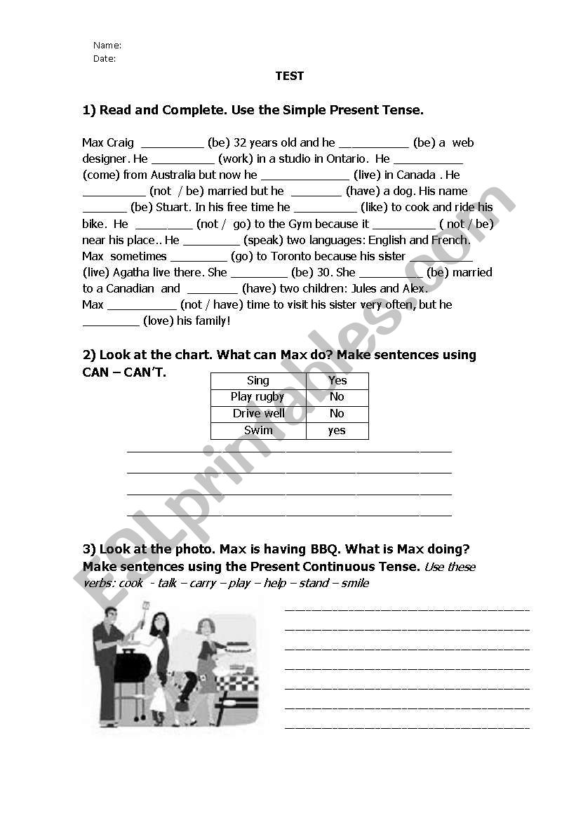 Simple present worksheet