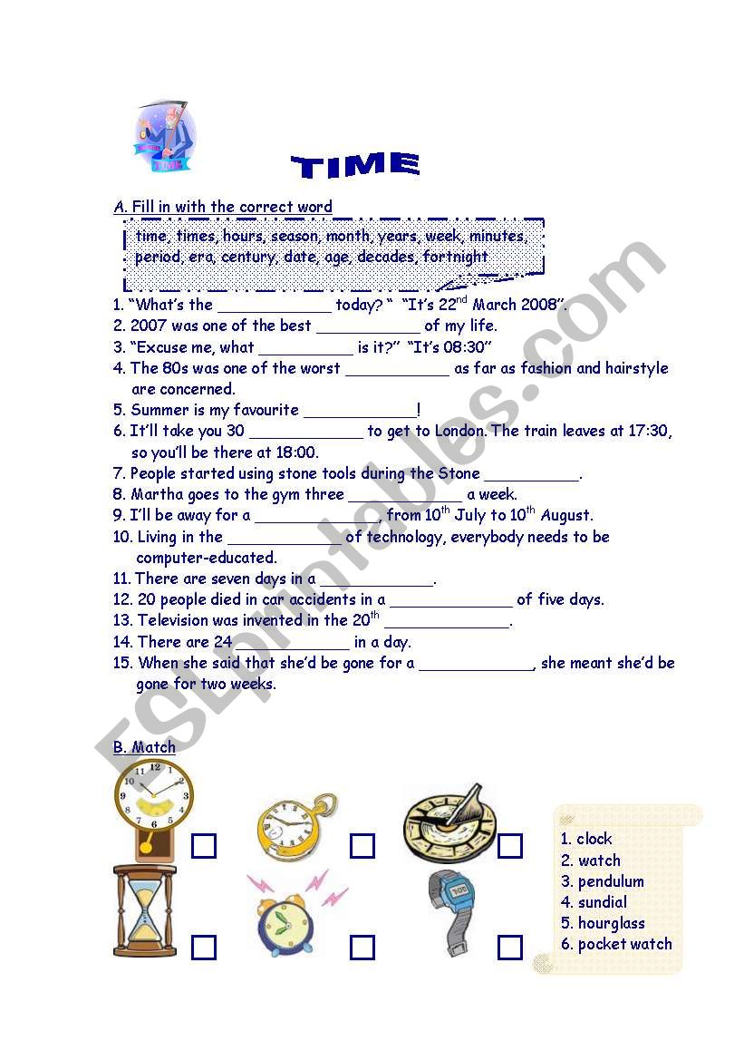 TIME worksheet