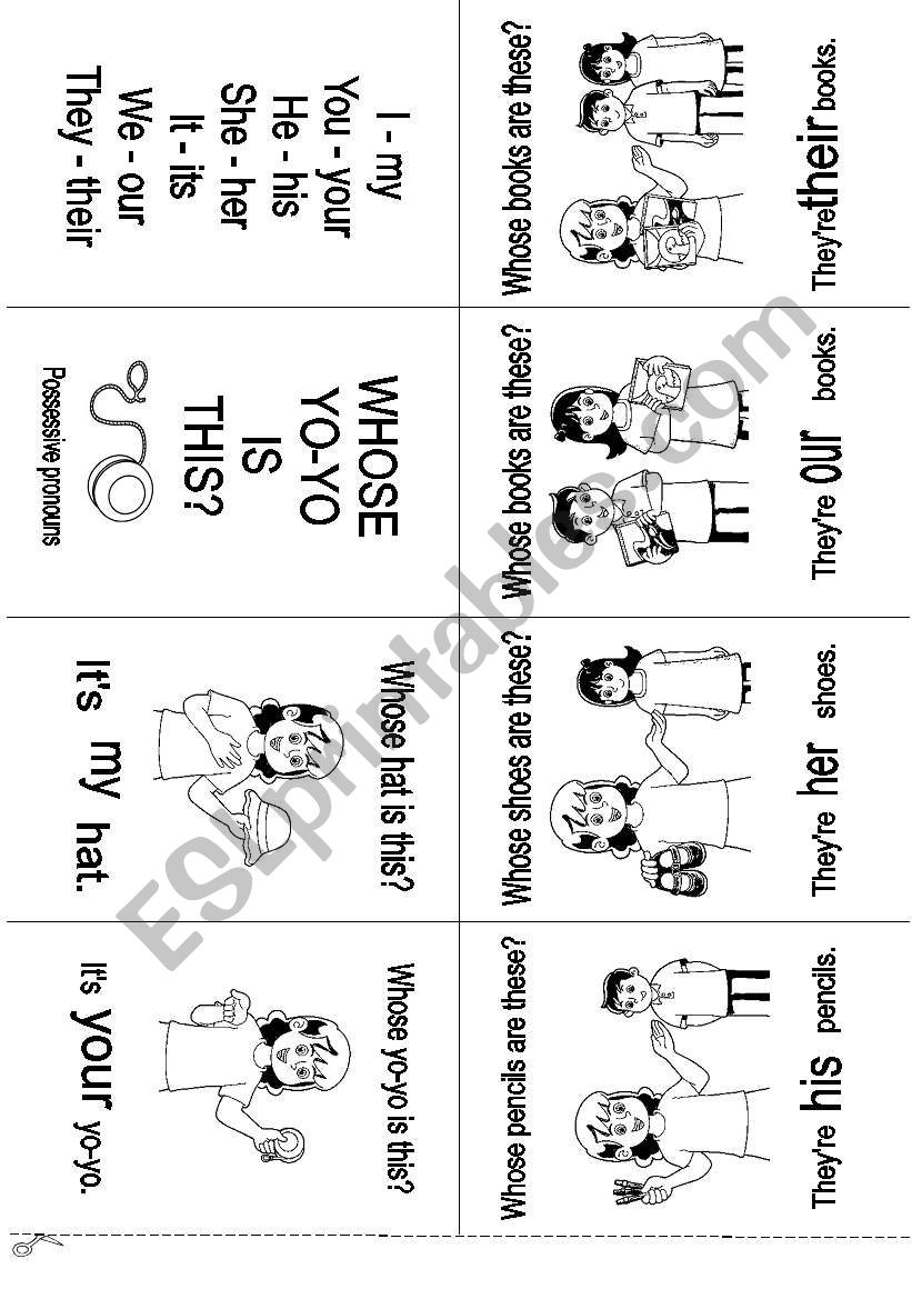 possessive pronouns - mini book