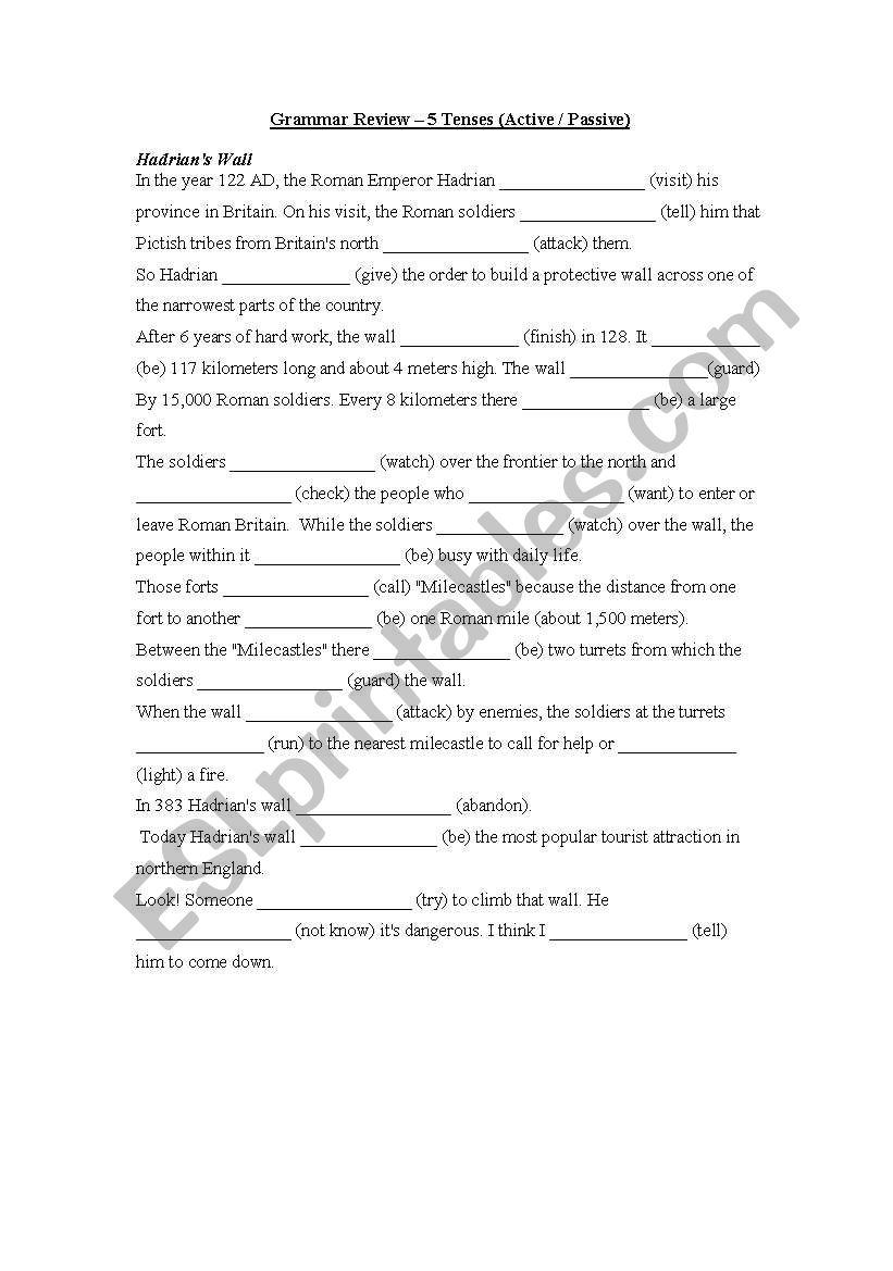 passive voice worksheet