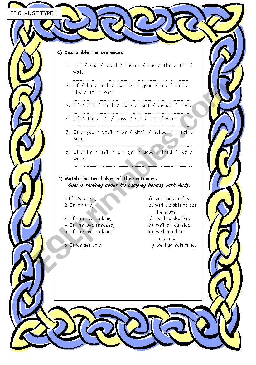 IF CLAUSE TYPE 1 - PART II worksheet