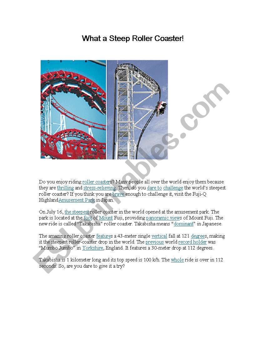 Reading comprehension-roller coaster