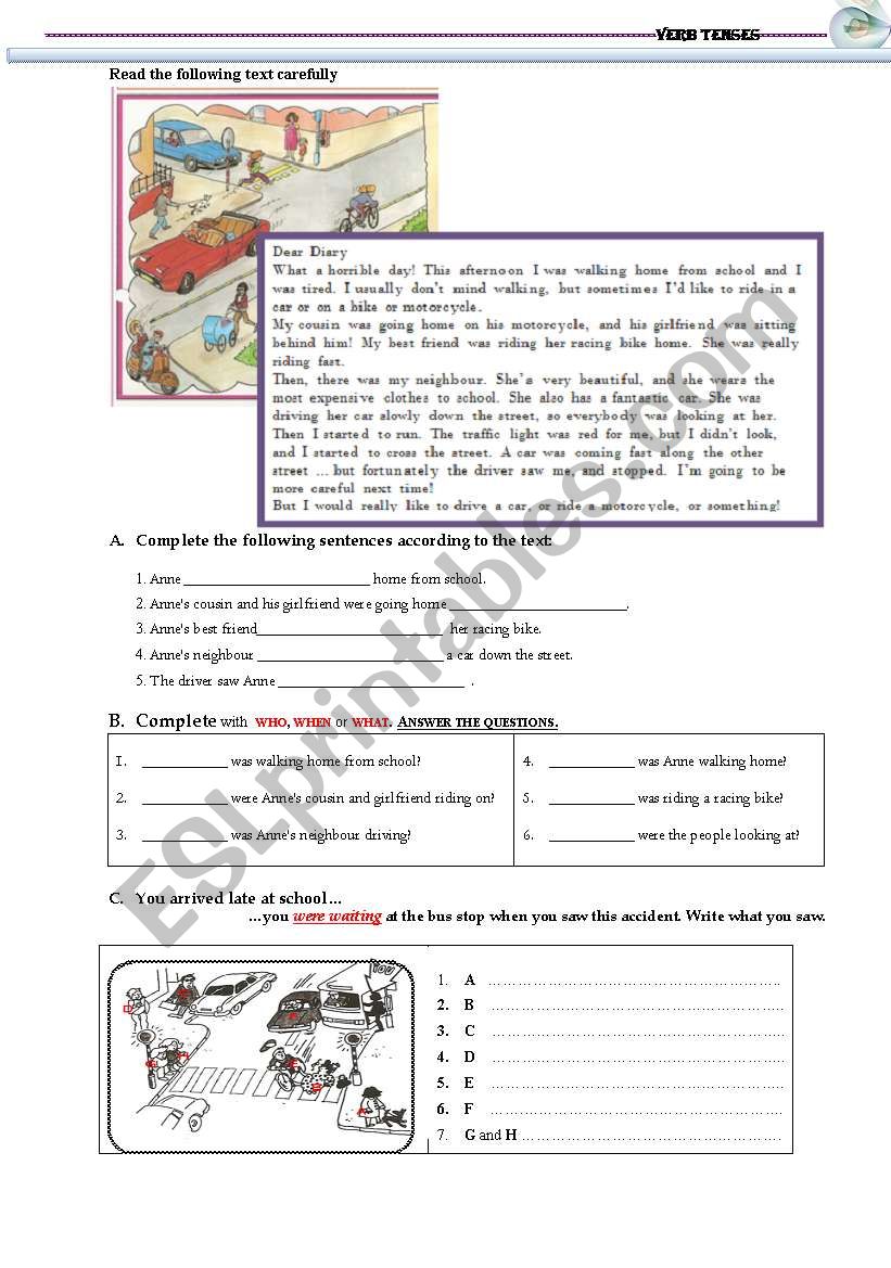 PAST CONTINUOUS worksheet