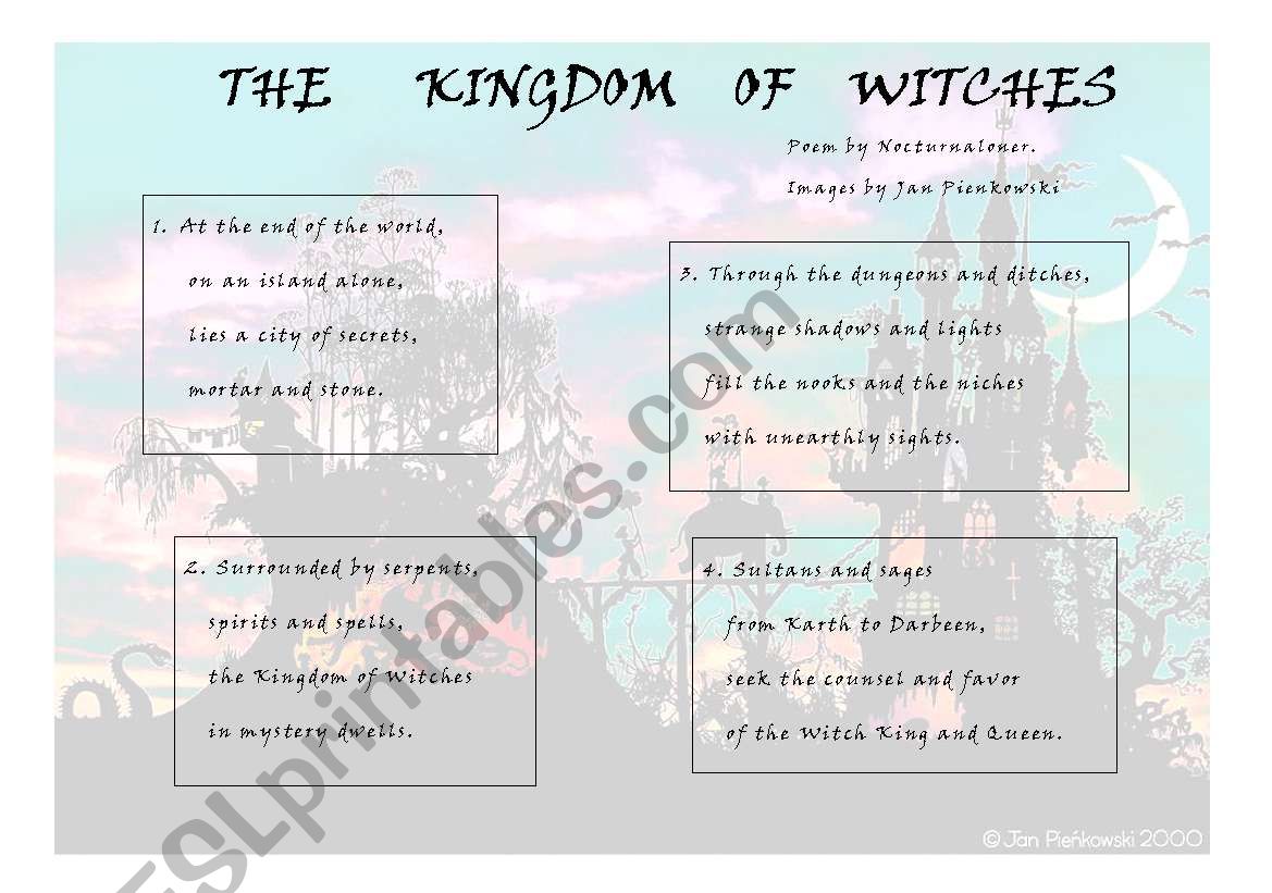 The Kingdom of Witches worksheet
