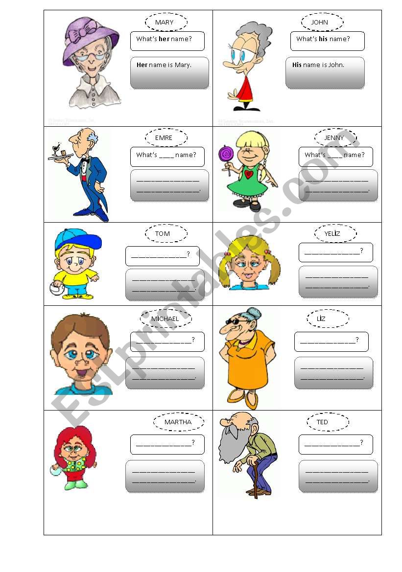 What is her/his name? worksheet