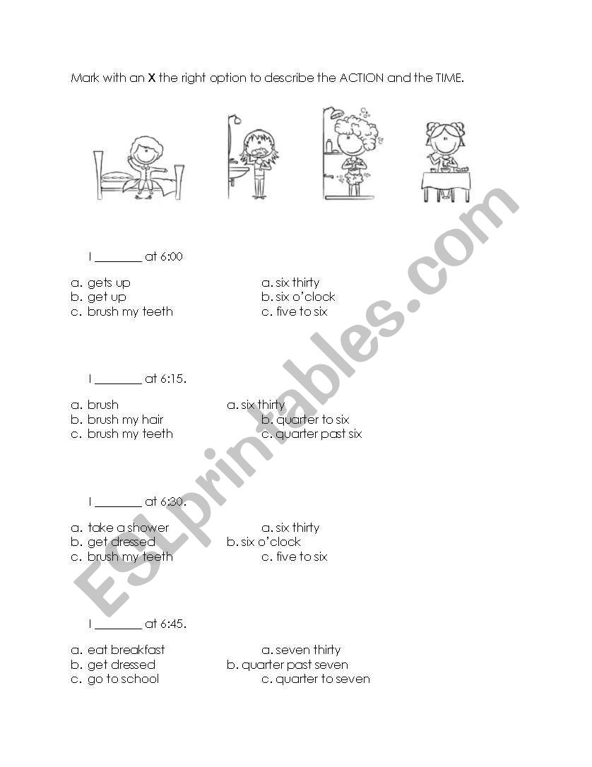 DAILY ROUTINE TEST worksheet