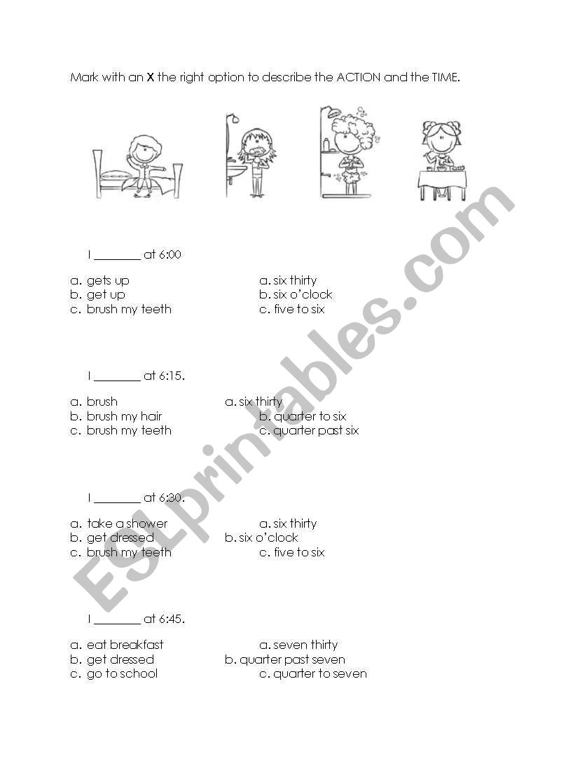 DAILY ROUTINE TEST worksheet