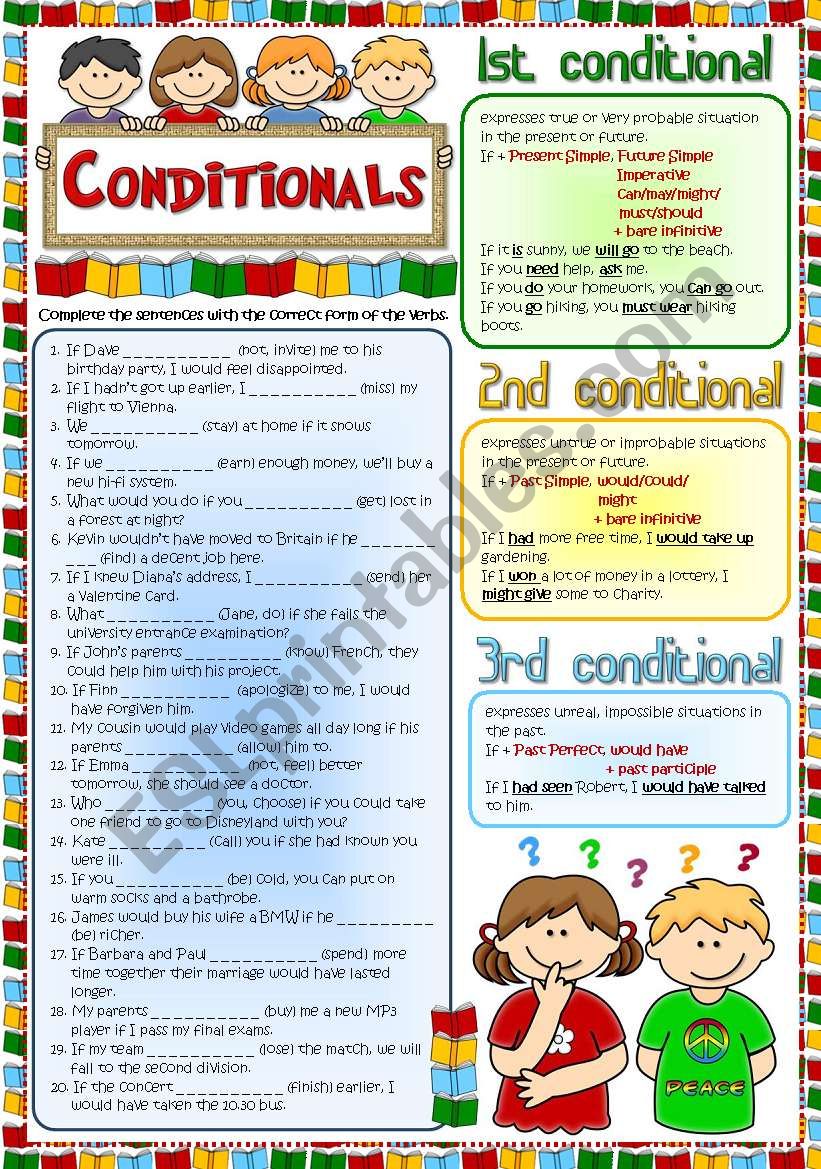 Conditionals - Revision (Greyscale + KEY included)