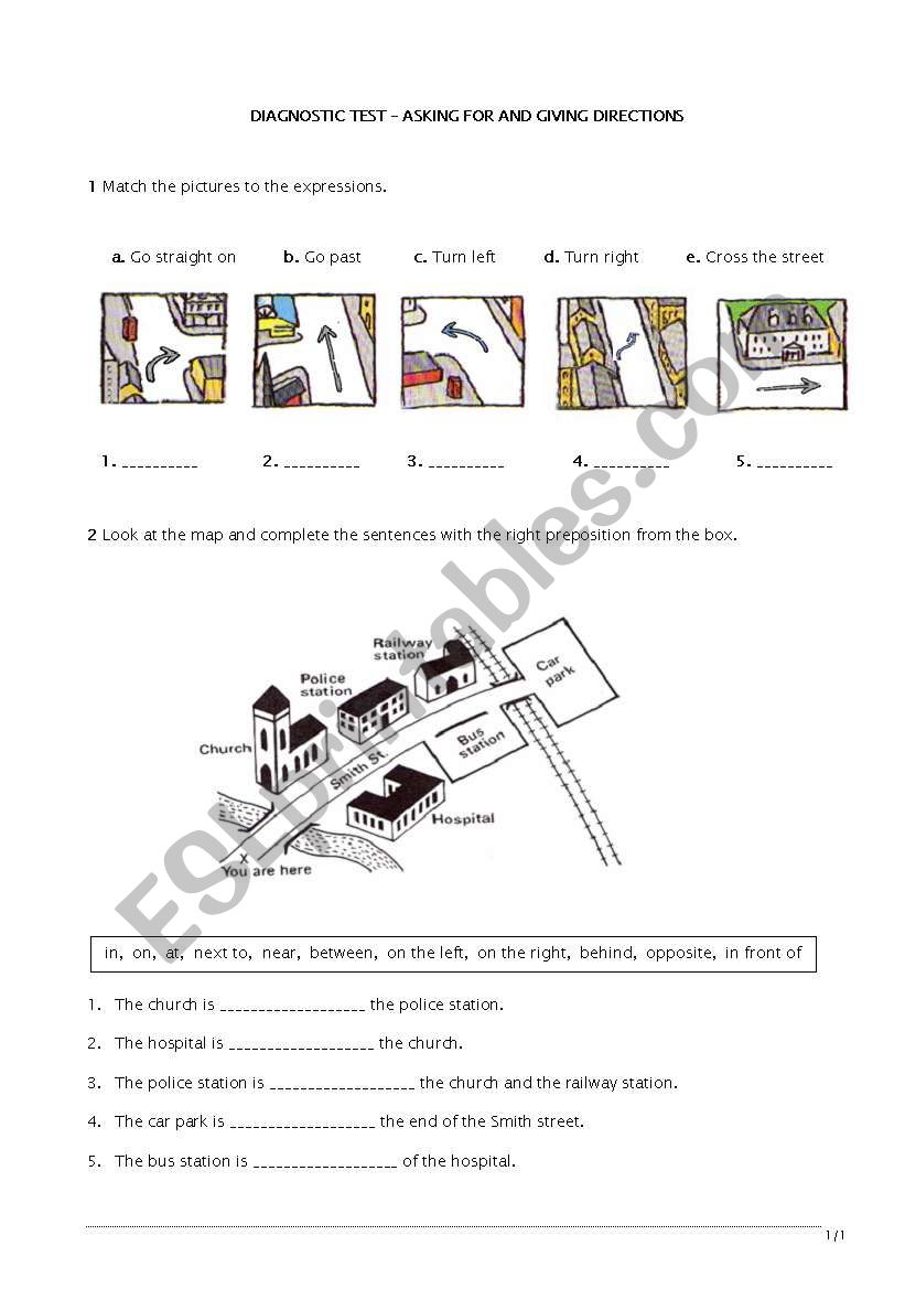 Worksheet Giving directions part 1