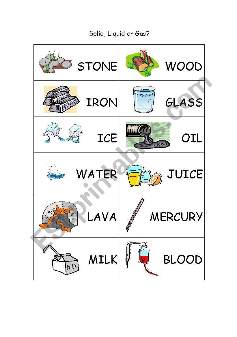 Solid Liquid Gas Worksheet Imsyaf