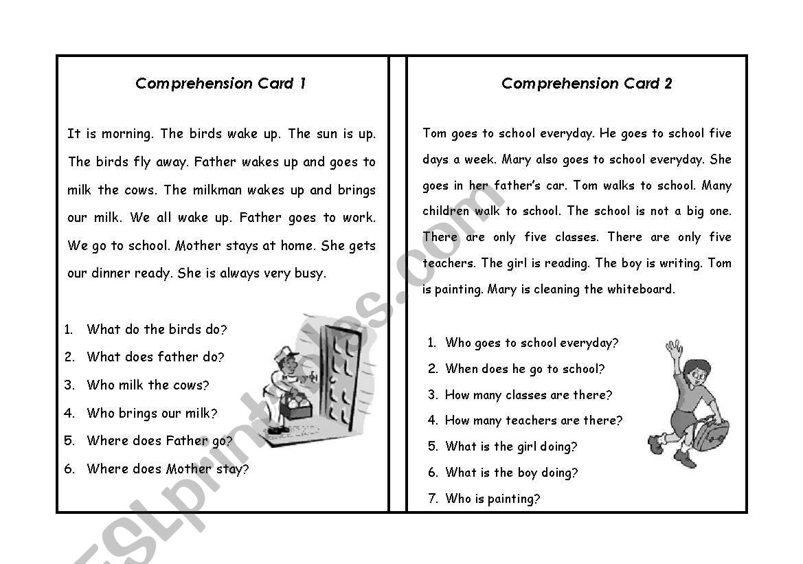 Comprehension Passages_Set 1 worksheet