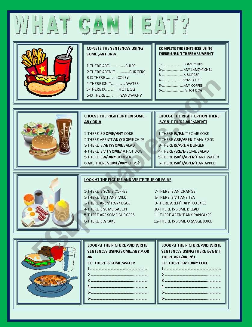 WHAT CAN I EAT? worksheet
