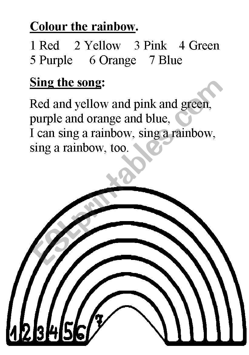 Colour the Rainbow worksheet