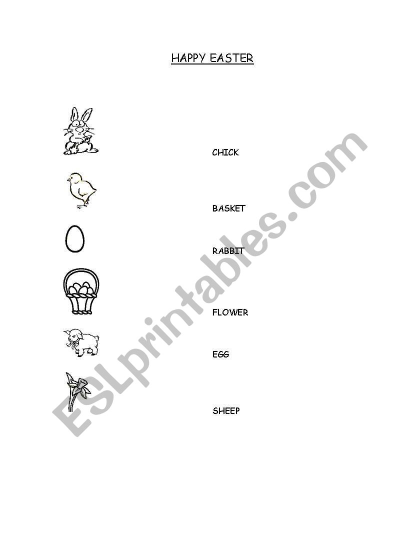 Easter matching worksheet