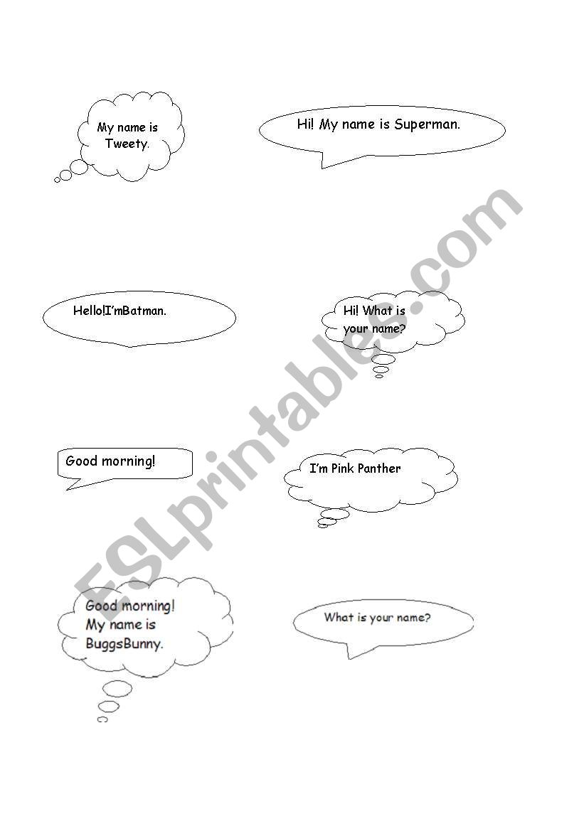 Greetings worksheet