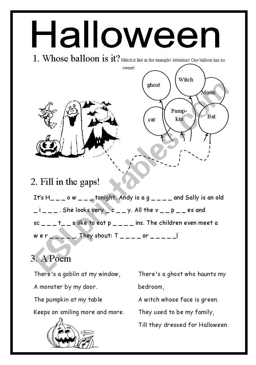 Halloween worksheet