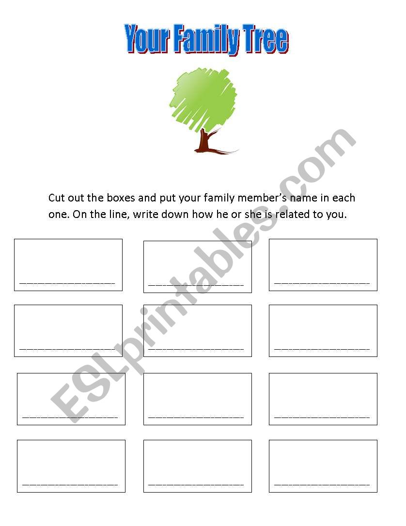Family Tree Form worksheet