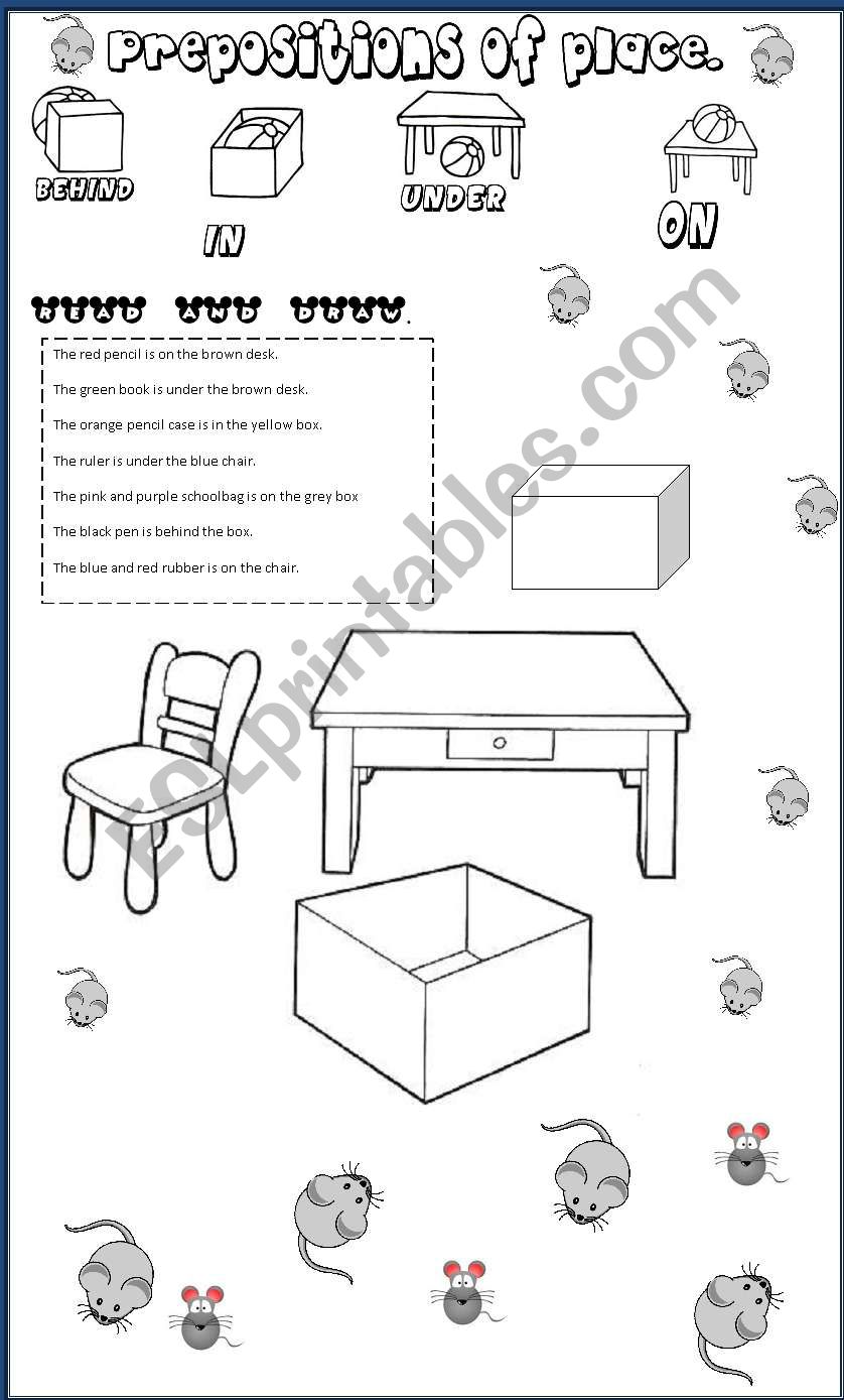 prepositions of place worksheet