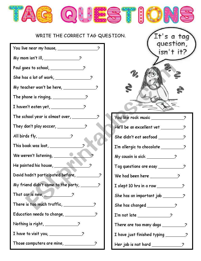 TAG QUESTIONS worksheet