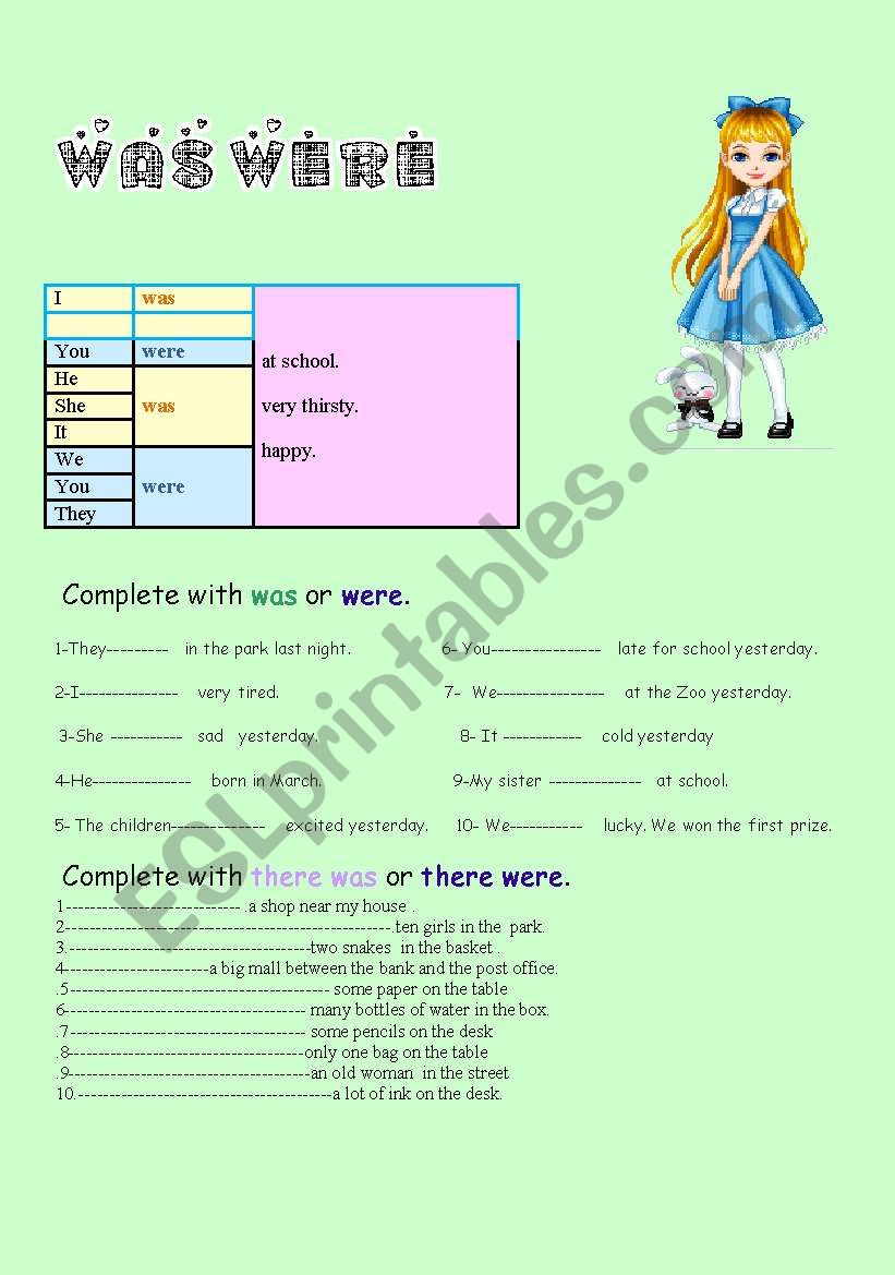 verbs to be worksheet