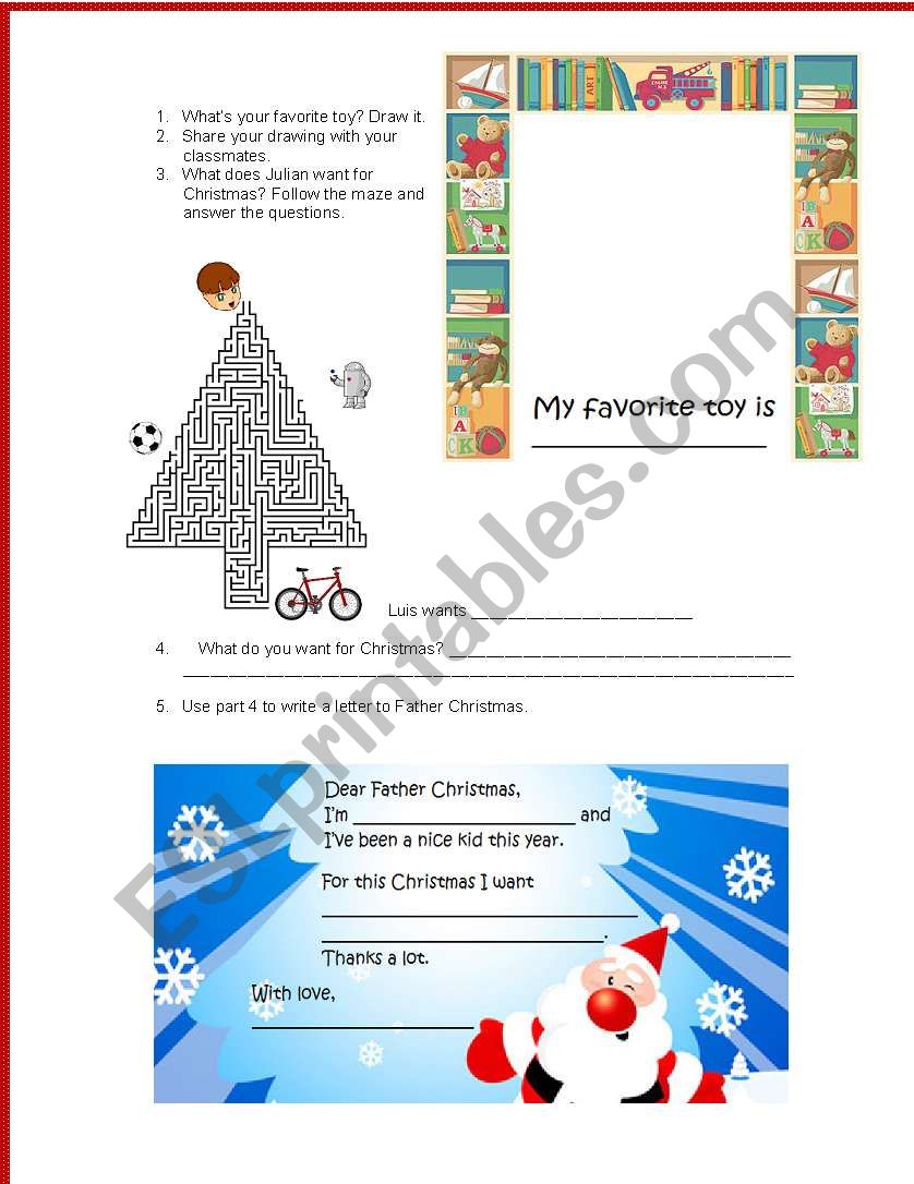 Christmas Toys 2 worksheet