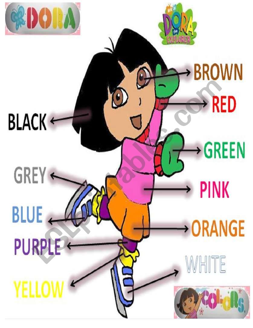 Colors with Dora Posters worksheet