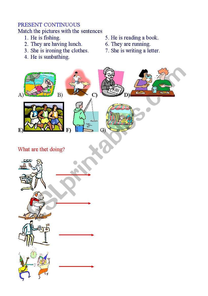 PRESENT CONTINUOUS worksheet