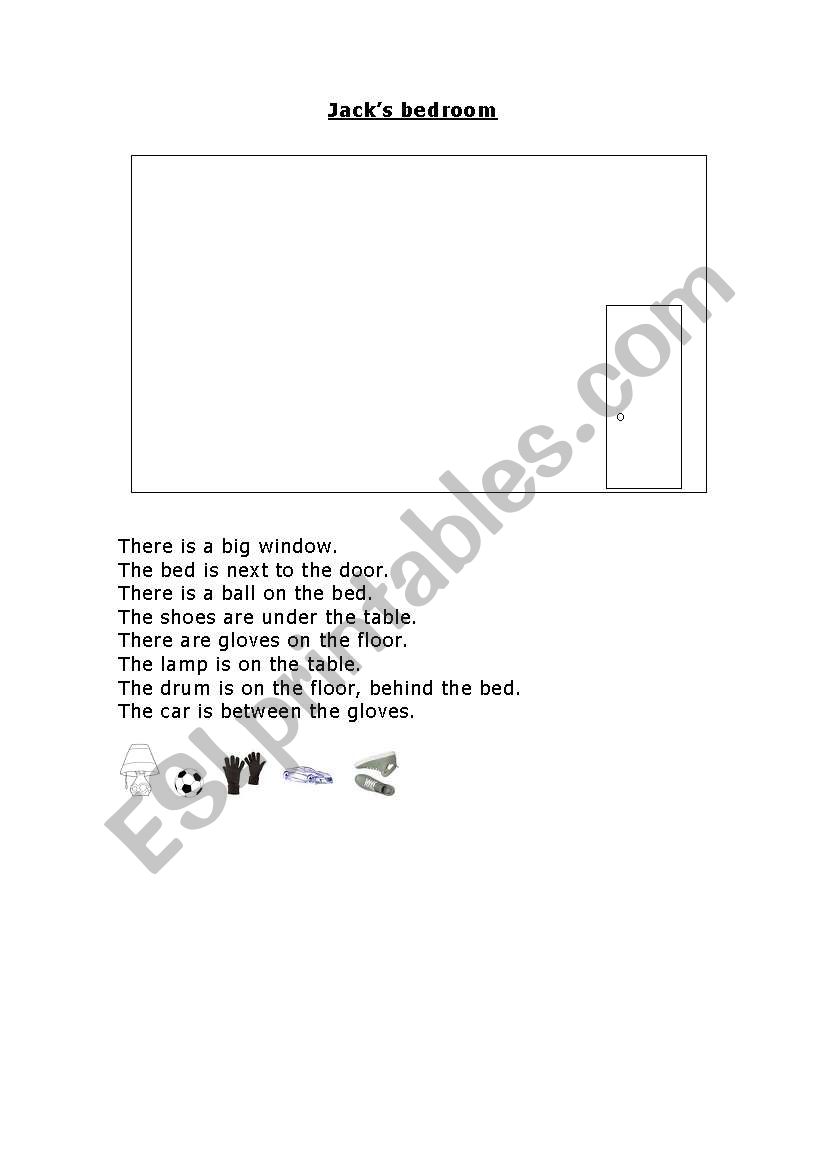 Jacks bedroom worksheet