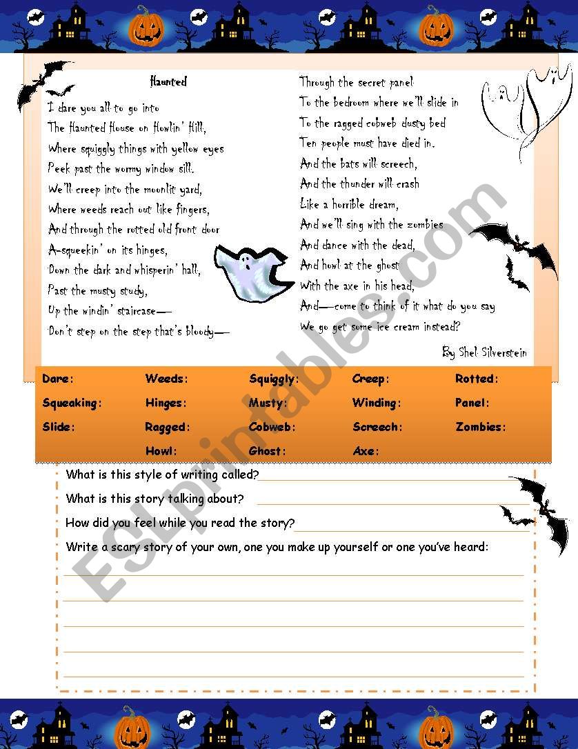 Halloween Worksheet worksheet