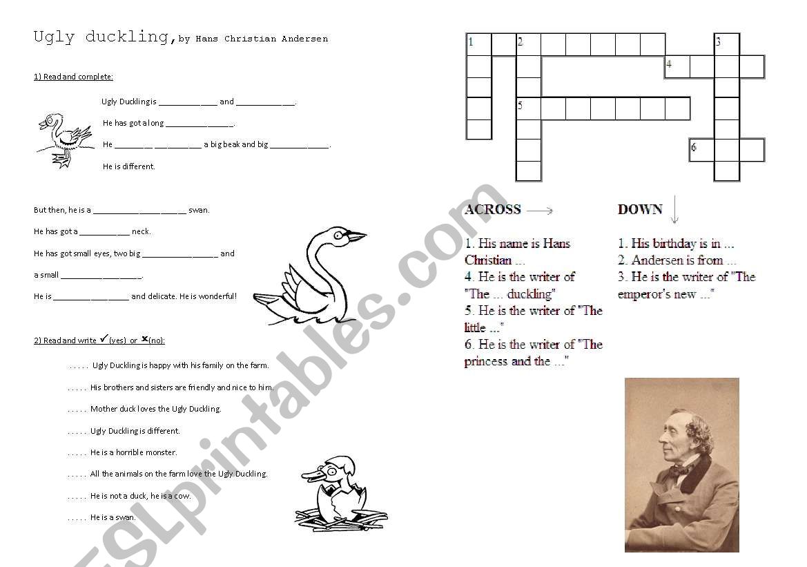 Fairy tales-Ugly duckling worksheet